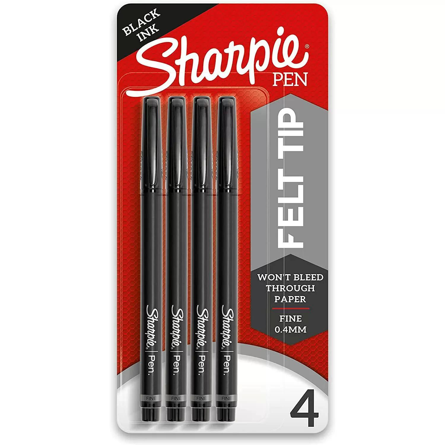 4 Sharpie Fine Point 0.4 mm Felt Tip Pens for $4.24