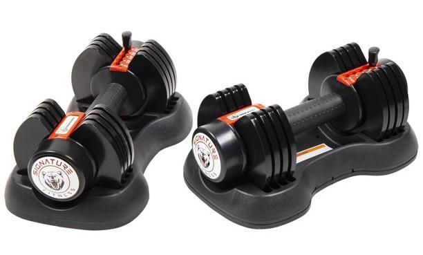 Signature Fitness QuickLock Adjustable 25lbs Dumbbells for $79 Shipped