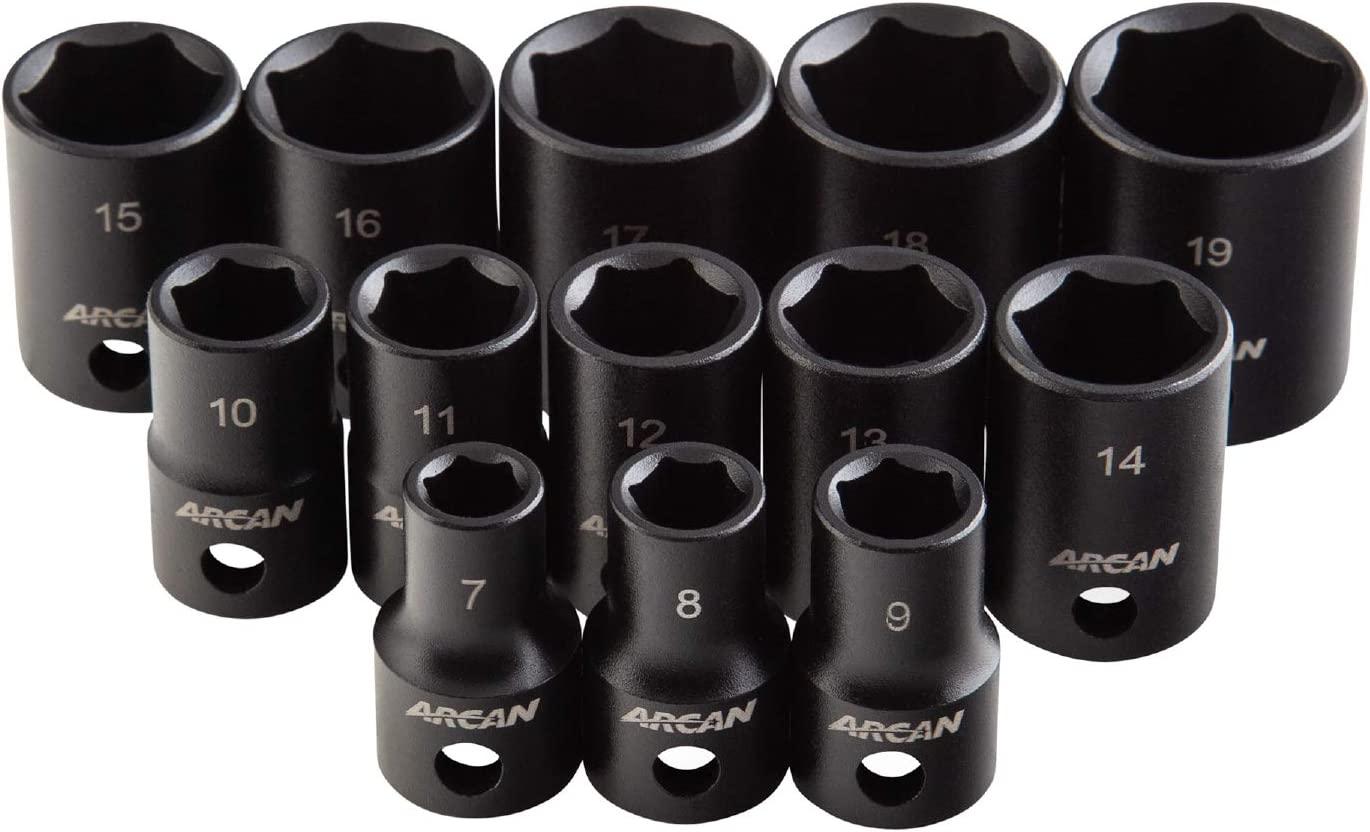 Arcan  Drive Shallow Impact 13-Piece Socket Set for $12.60