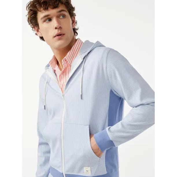 Mens Full Zip Twill Knit Hoodie for $6