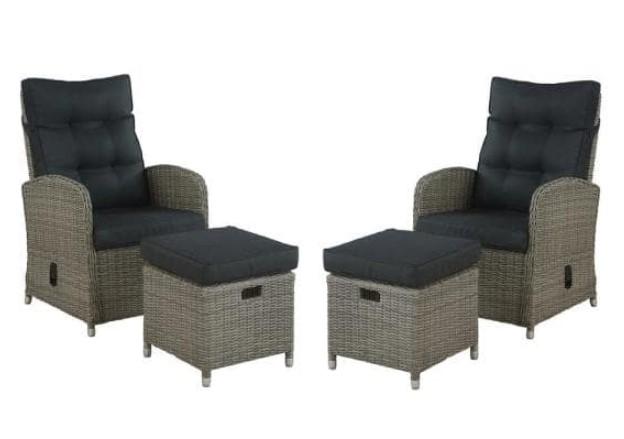 Alaterre Furniture Monaco 4-Piece All-Weather Wicker Outdoor Recliner for $345.19