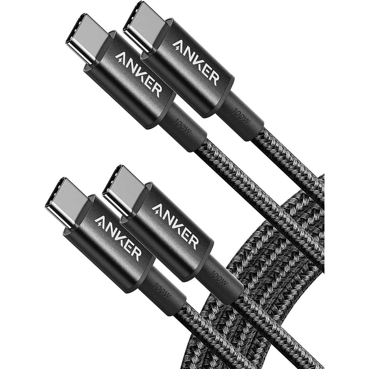 Anker 333 100W 6ft USB C to USB C Cables 2 Pack for $14.99