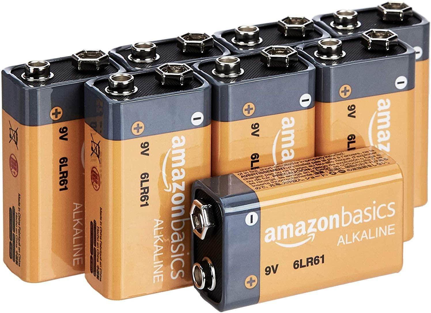 Amazon Basics 9V 9 Volt Alkaline Batteries 8 Pack for $11.39 Shipped