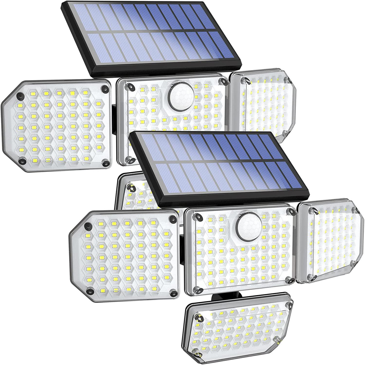 182-LED Outdoor Adjustable Waterproof Motion Sensor Solar Lights for $19.83