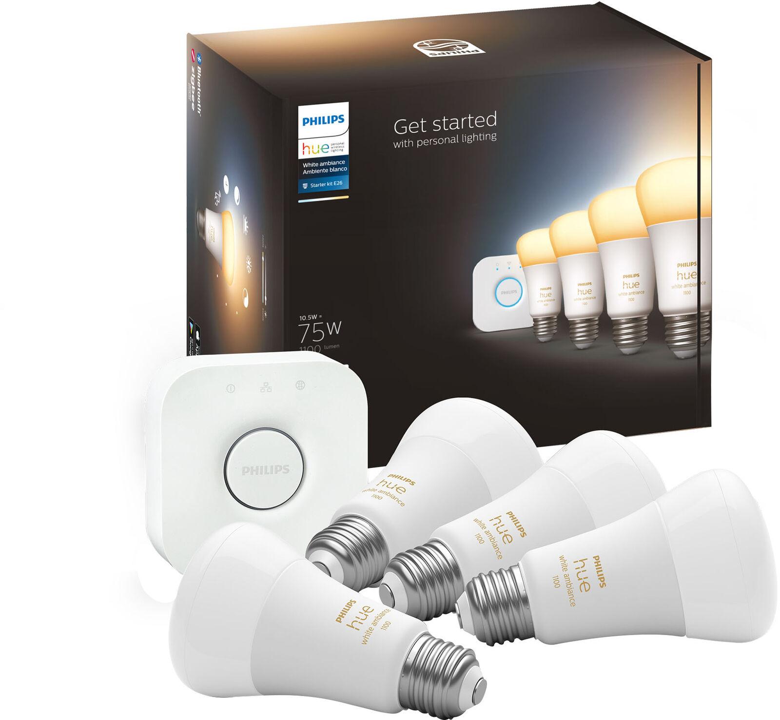 Philips Hue White Ambiance A19 Smart LED Starter Kit for $83.99 Shipped