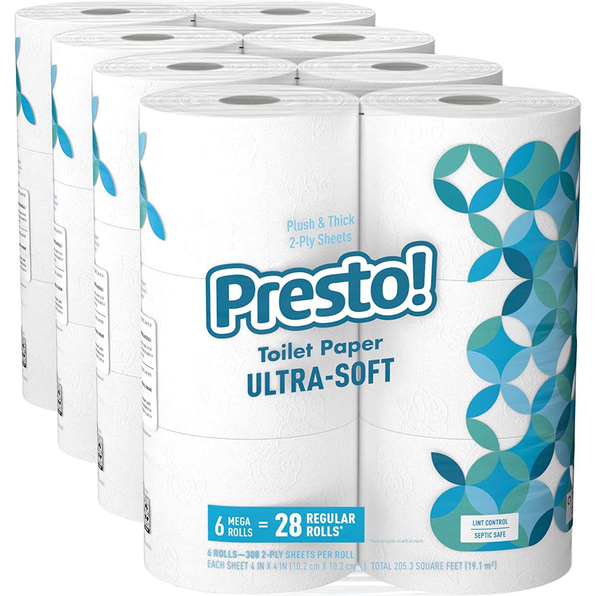 Presto Mega Roll 2-Ply Toilet Paper 24 Pack for $21.33 Shipped