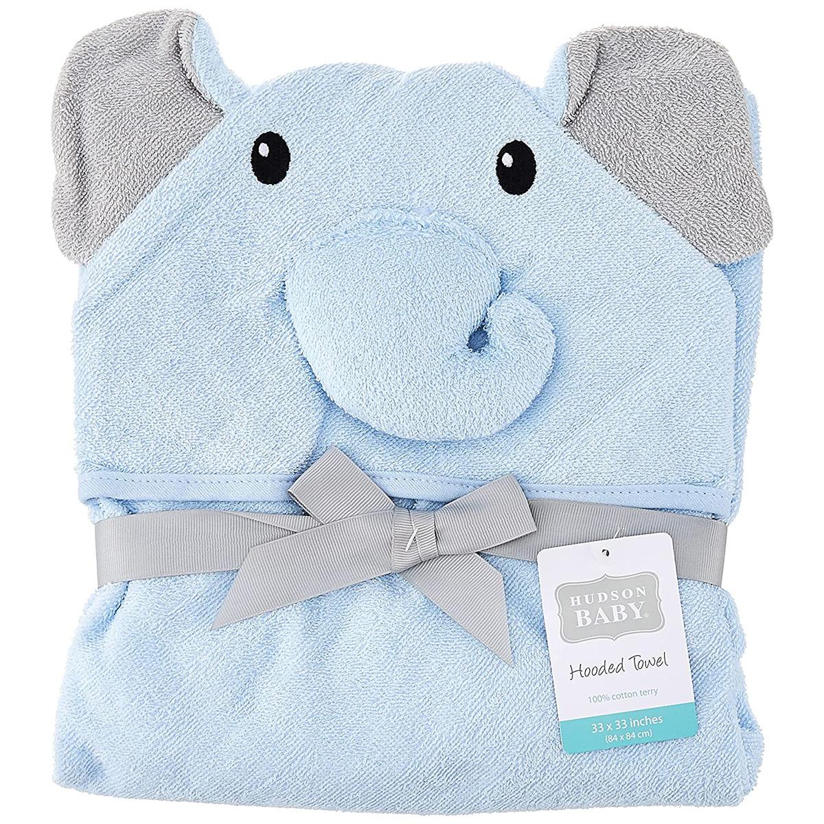 Hudson Baby Unisex Baby Elephant Face Hooded Towel for $7.70