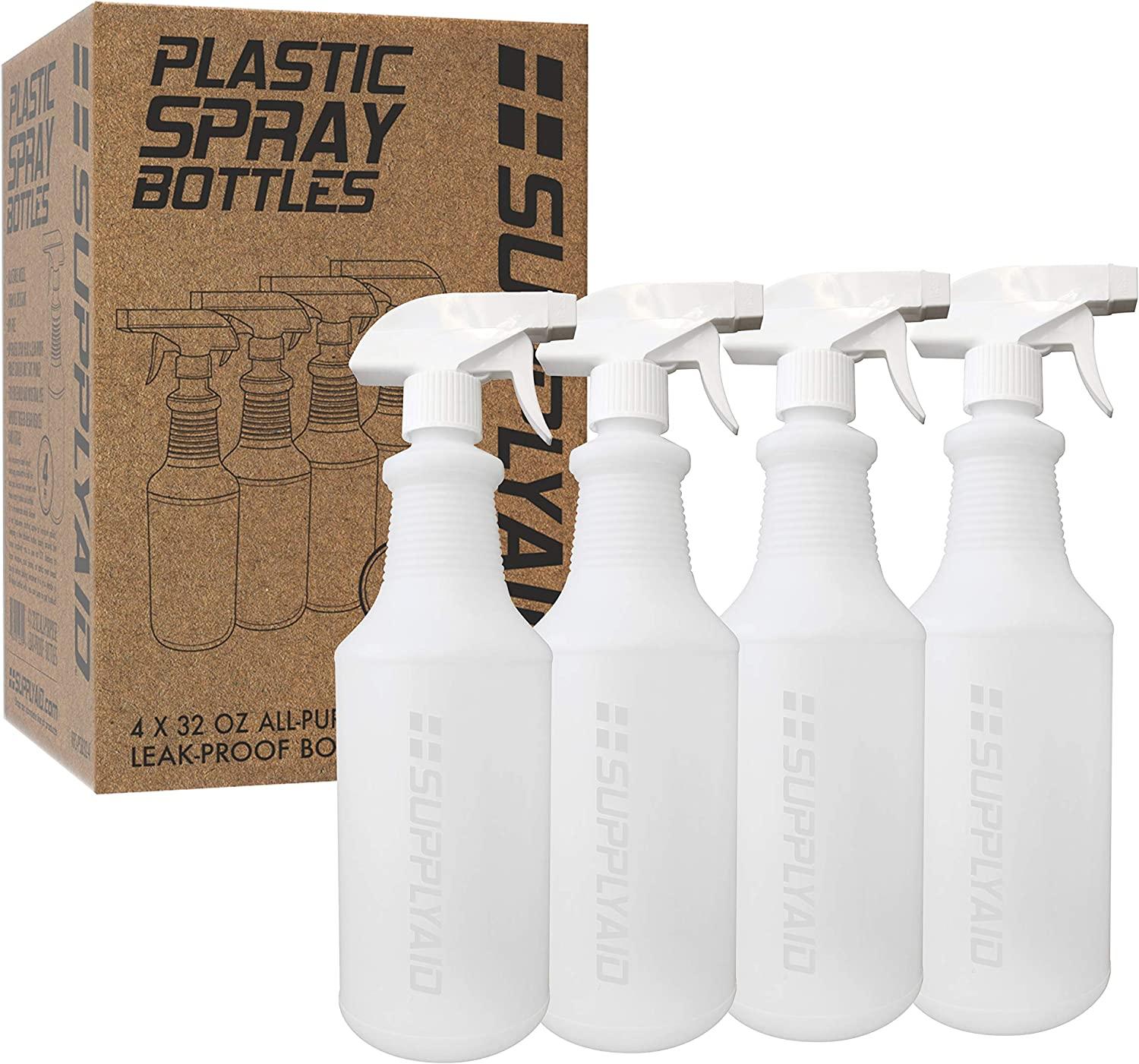 SupplyAid Heavy Duty Plastic Spray Bottles 4 Pack for $4.53