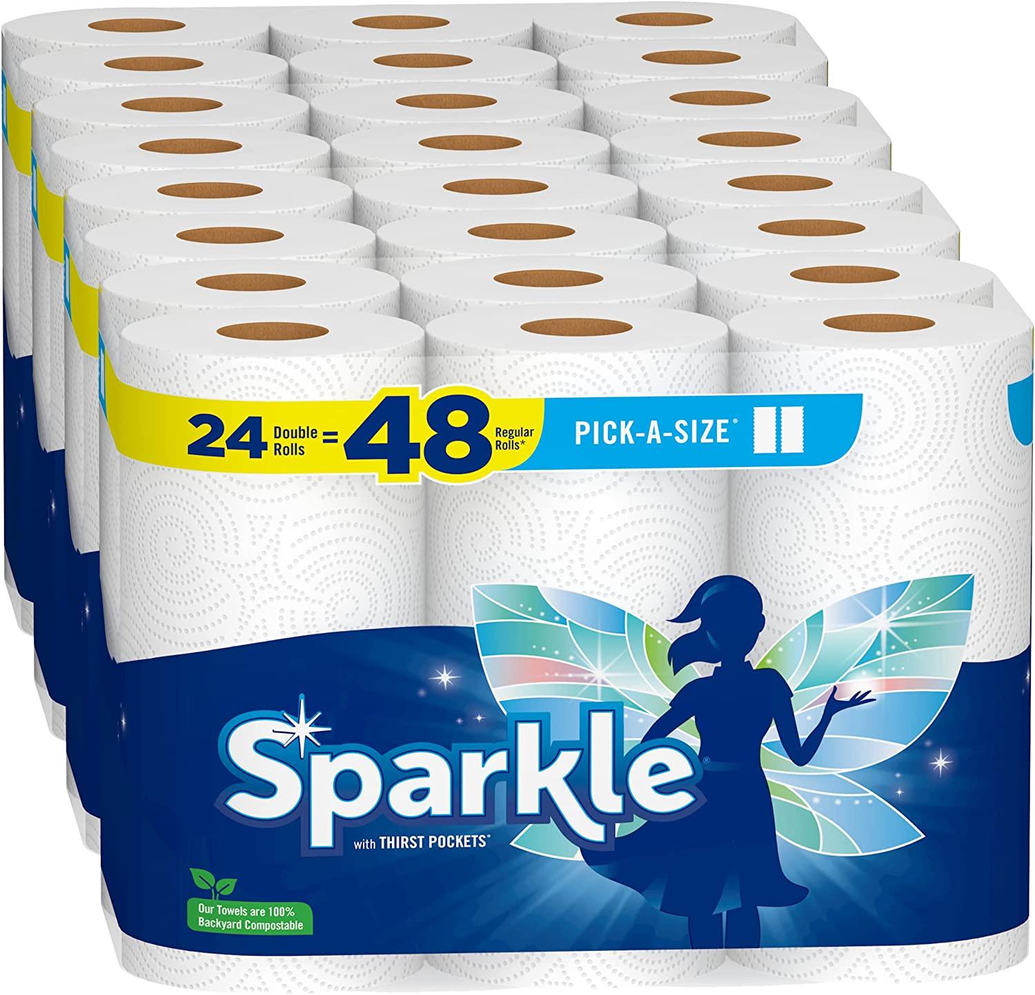 Sparkle Pick-A-Size Paper Towels Double Rolls 24 Pack for $20.77 Shipped