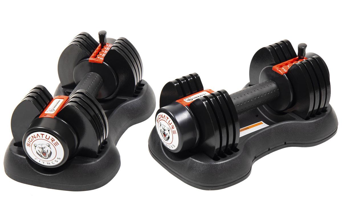 25lb Signature Fitness QuickLock Adjustable Dumbbells for $79 Shipped