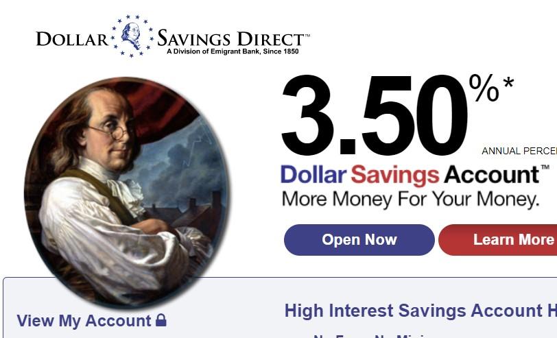 DollarSavingsDirect Savings Account Paying 3.5% APY