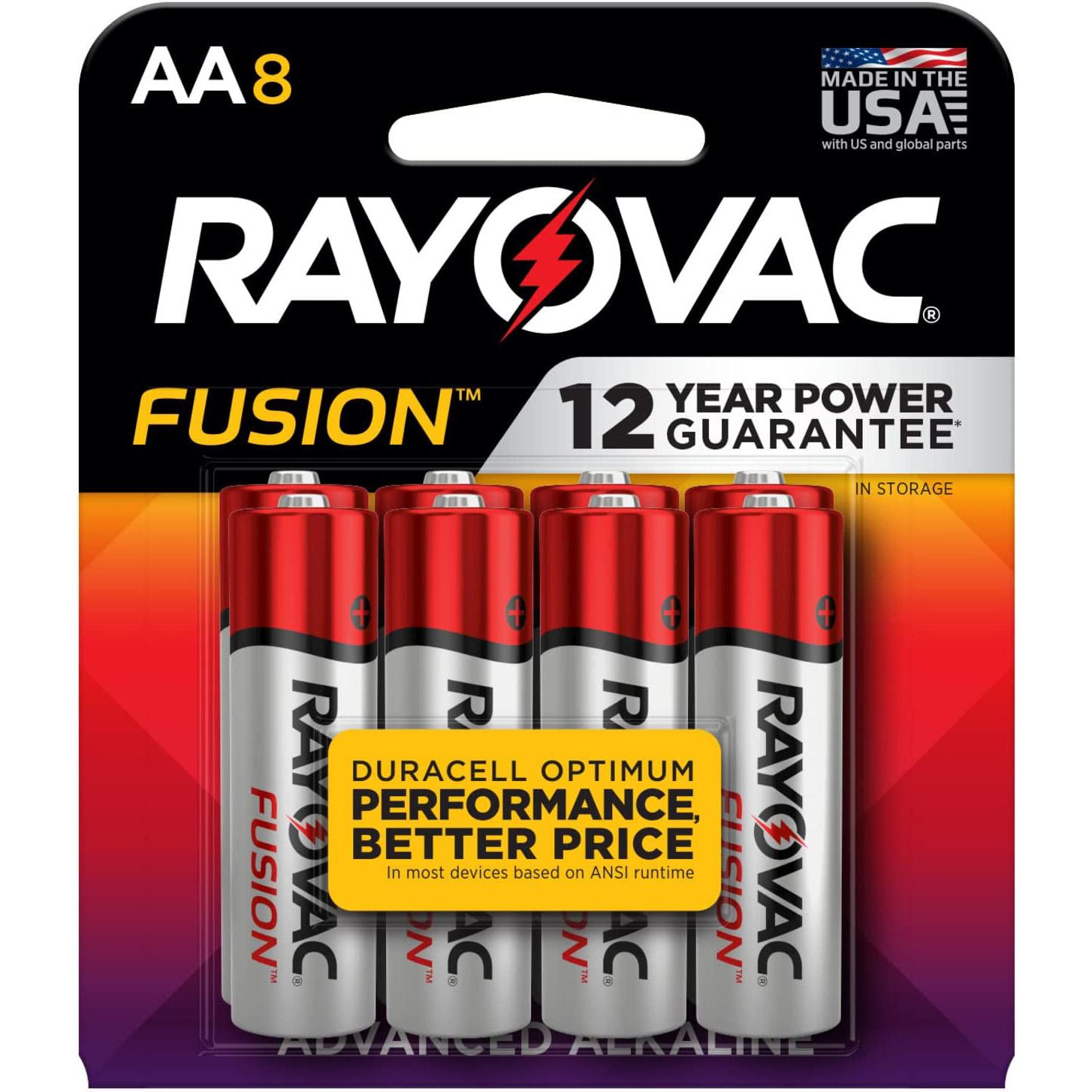 Rayovac AA Fusion Premium Alkaline Batteries 8 Pack for $2.59 Shipped