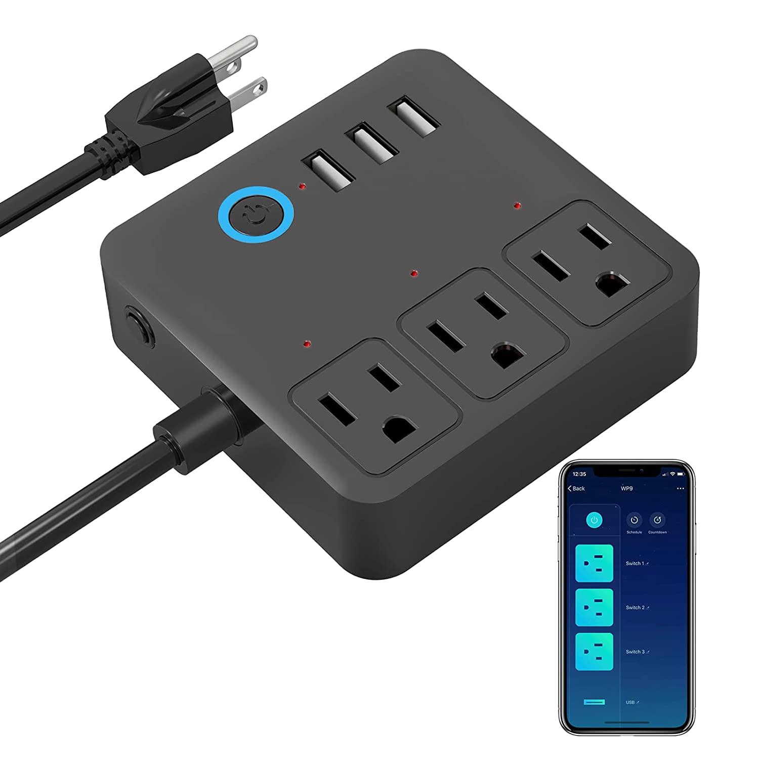 GHome Smart 3-Outlet and 3-USB Port Power Strip for $13.50