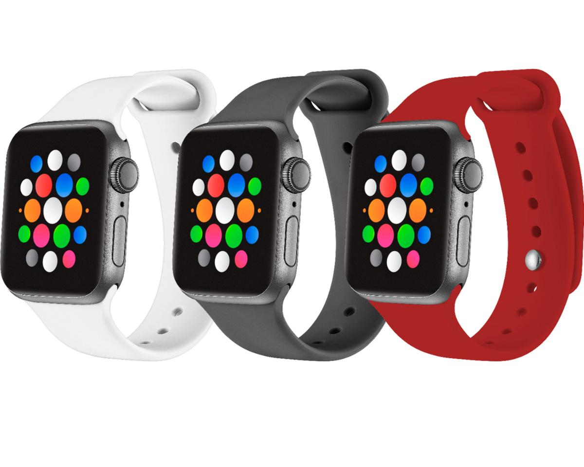 Apple Watch 38mm 40mm 41mm Silicone Bands 3 Pack for $9.99