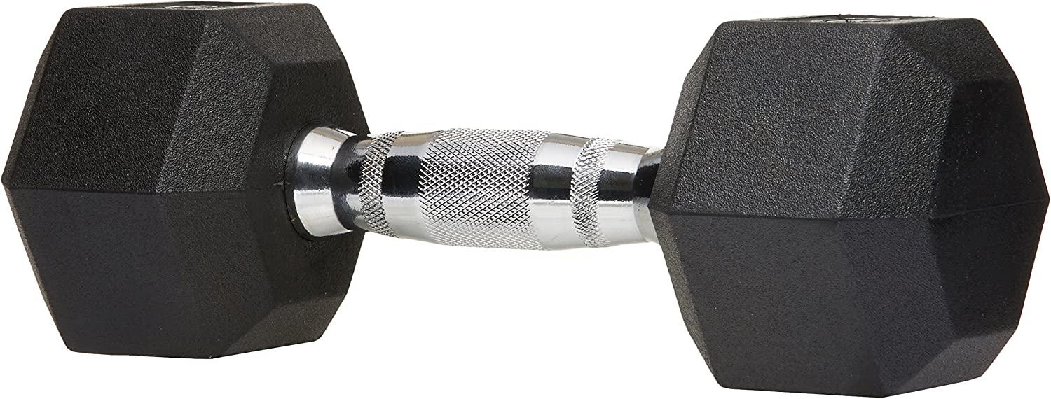 Amazon Basics Rubber Encased Hex Dumbbell for $9.89