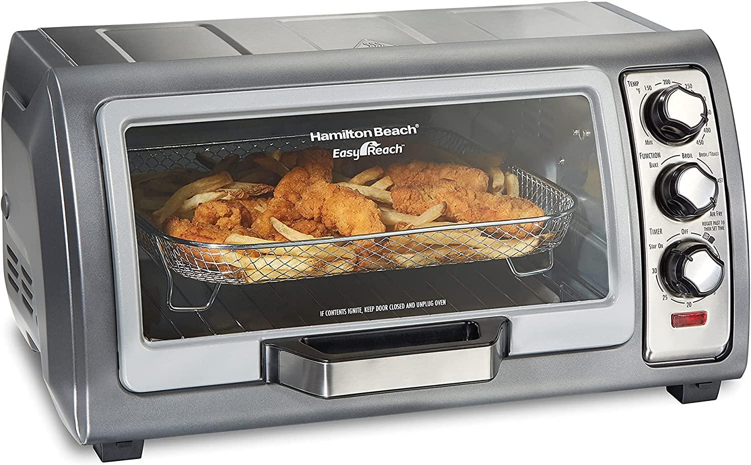 Hamilton Beach Sure-Crisp Stainless Steel Air Fryer Toaster Oven for $49 Shipped