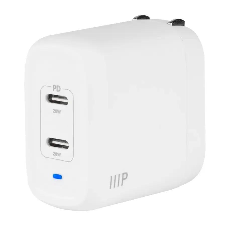 Monoprice 40W 2-Port Power Delivery GaN USB-C Wall Charger for $14.44 Shipped