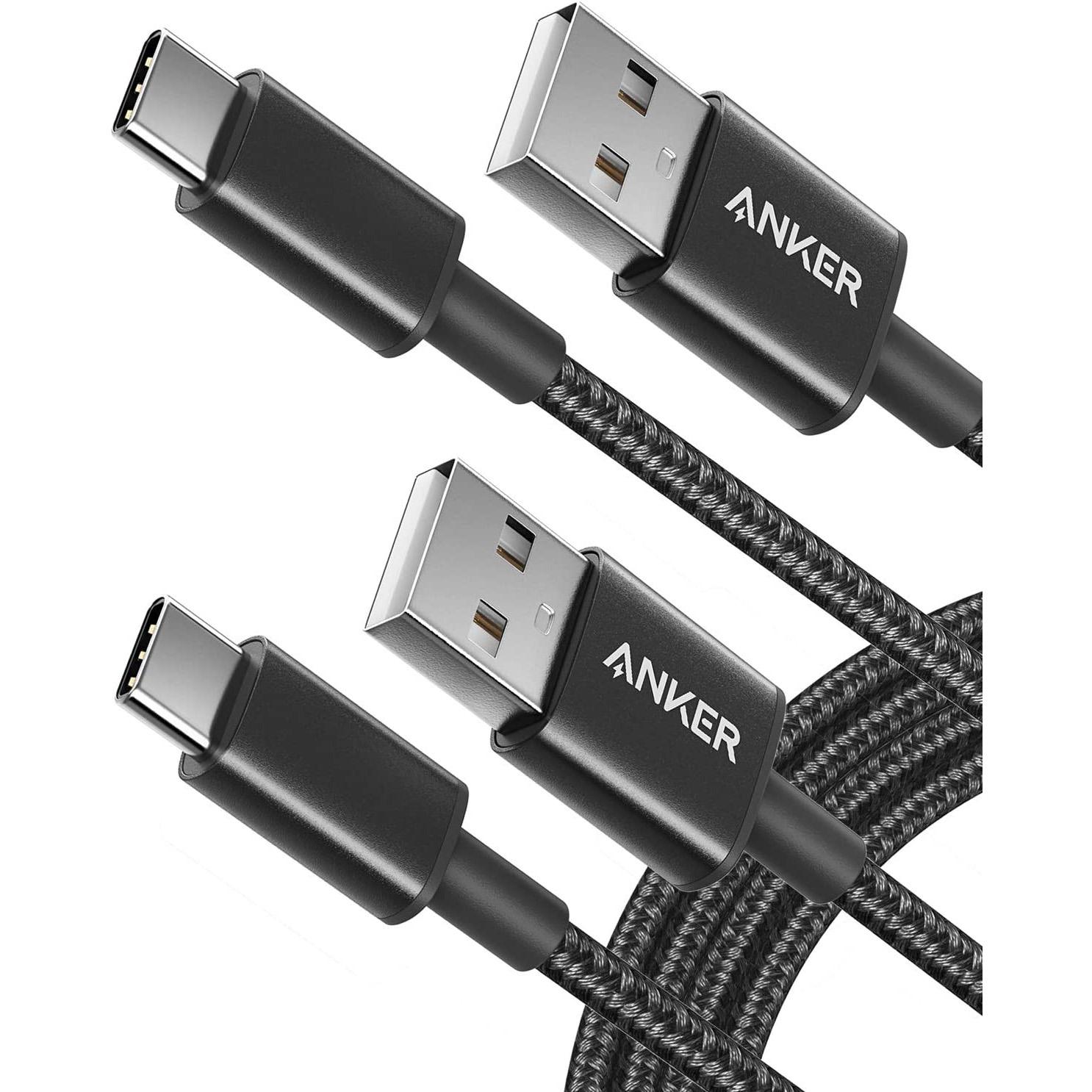 Anker Nylon-Braided USB to USB-C Charging Cable 2 Pack for $7.99