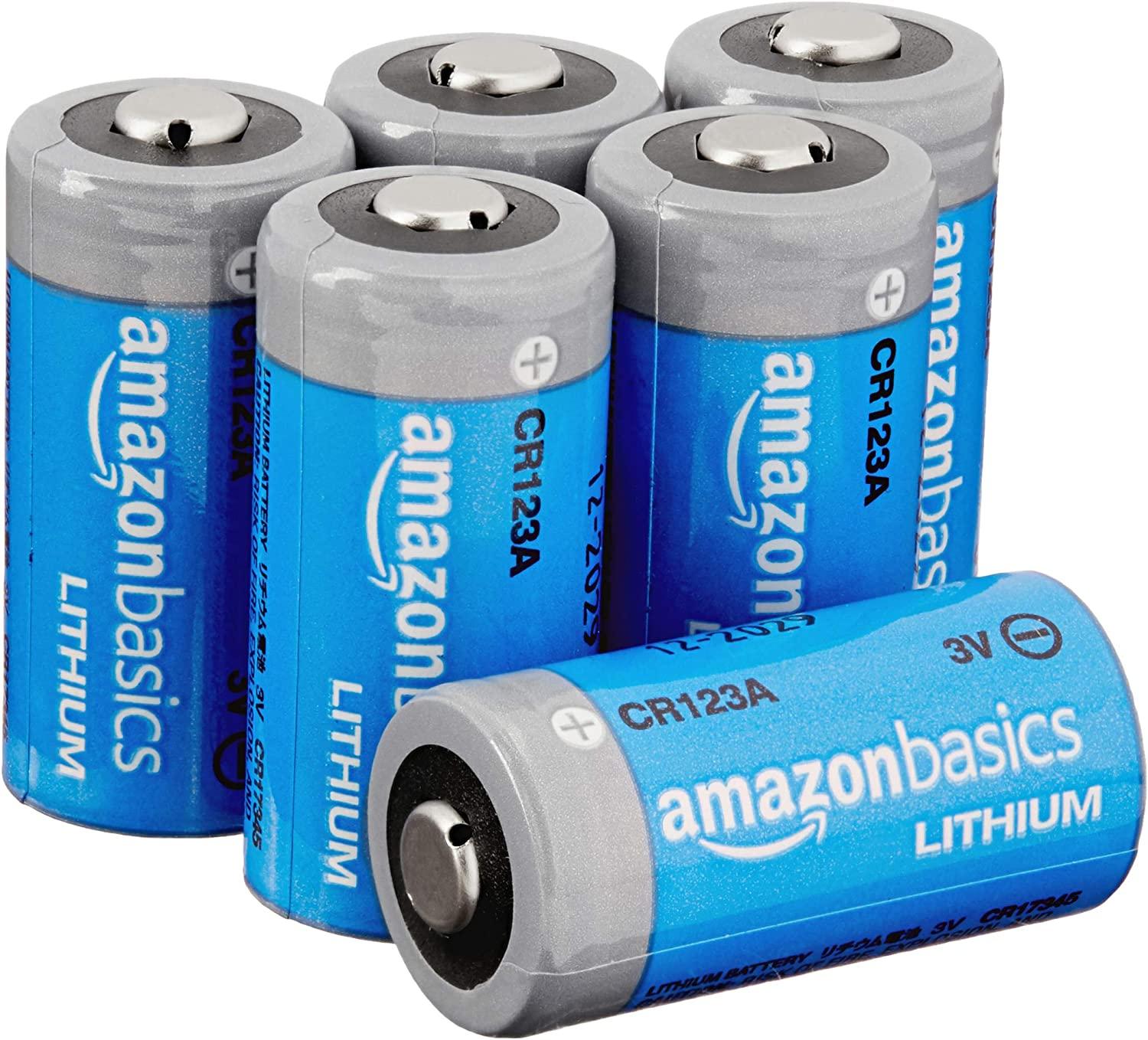 Amazon Basics CR123a 3-Volt Lithium Batteries 6 Pack for $8.25
