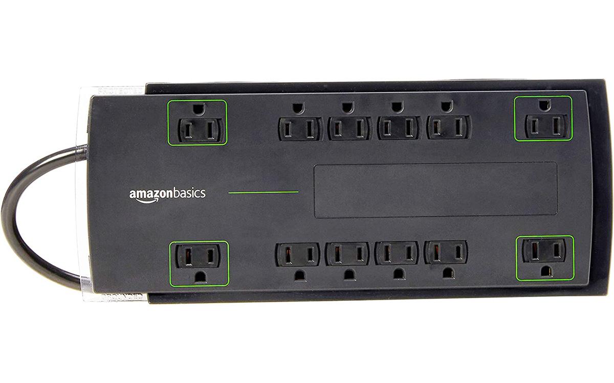 Amazon Basics 12-Outlet Surge Protector for $14.80