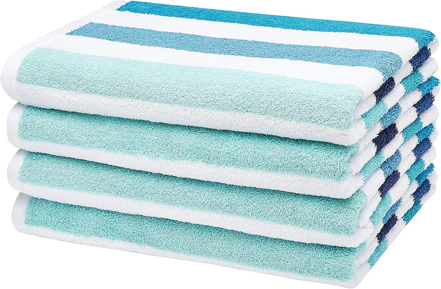 Amazon Basics Cabana Striped Beach Towel 4 Pack for $17