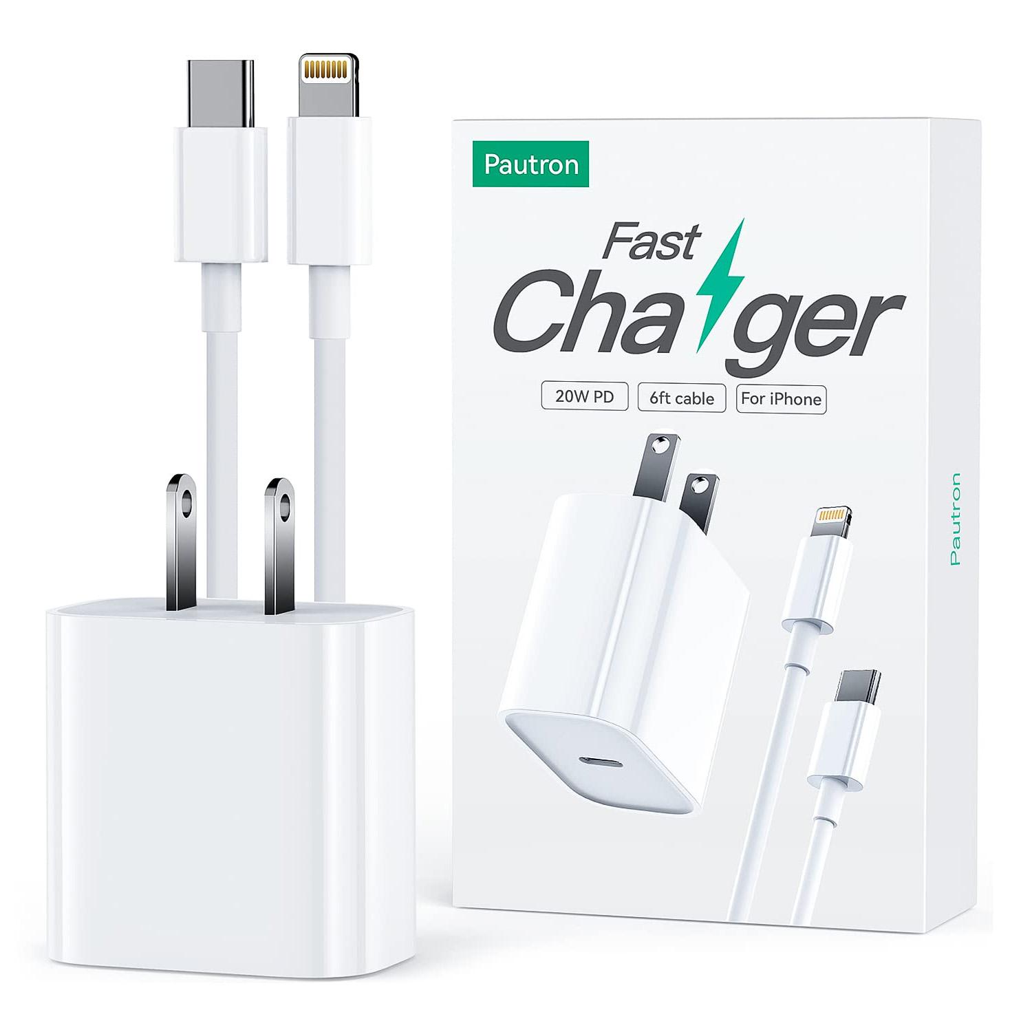 iPhone Charger 20W Wall Charger and 6Ft Lightning Cable for $7.50