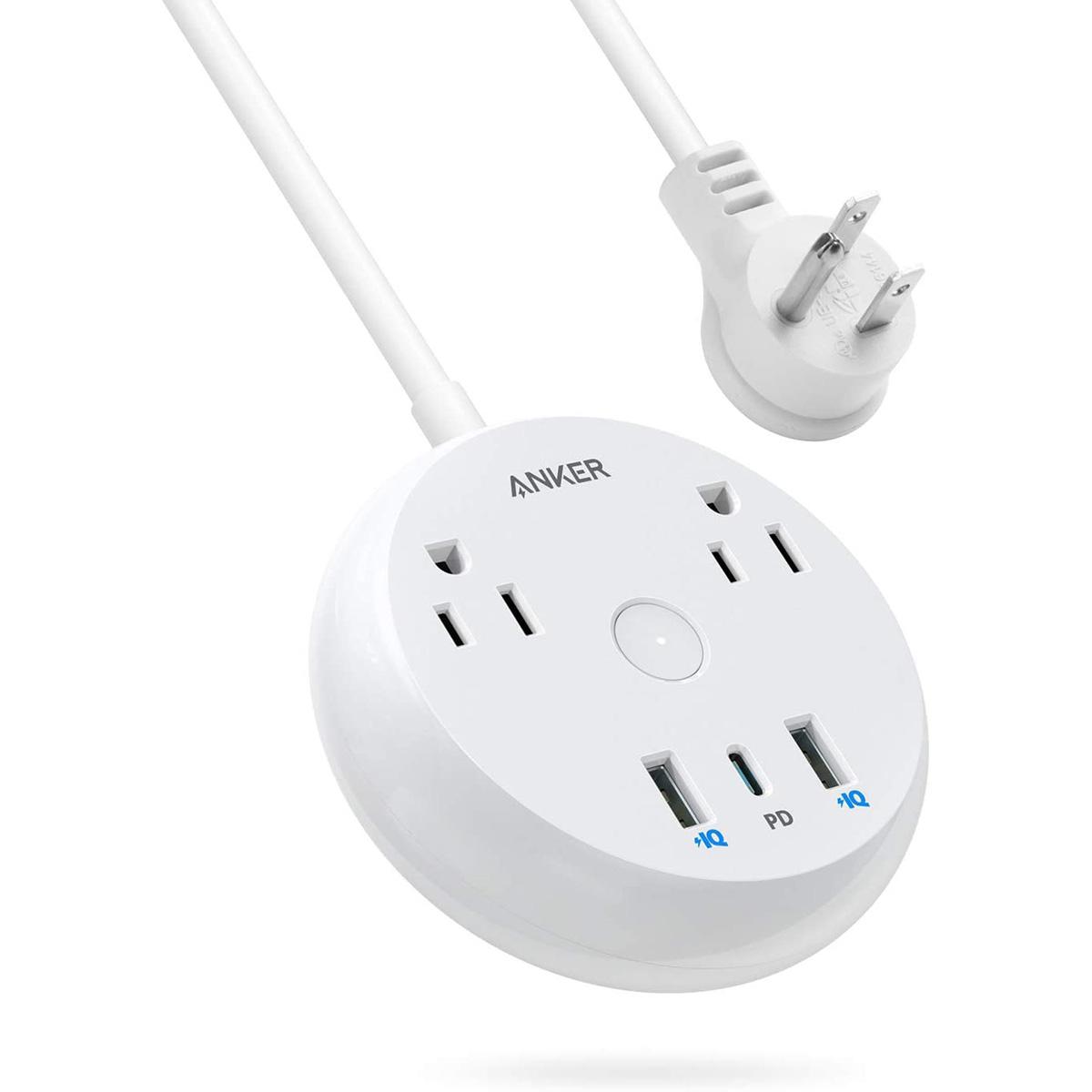 Anker 30W USB C Power Strip with 2 AC outlets + 2 USB-A & 1 USB-C PD for $15.99