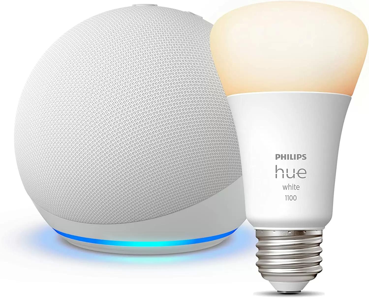Echo Dot Smart Speaker 5th Gen with Philips Hue A19 Bulb for $24.99