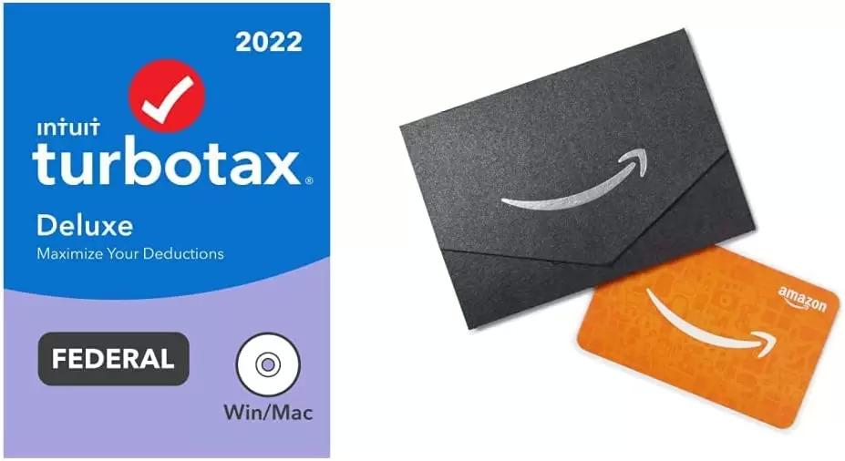 TurboTax Deluxe Federal Only 2022 with $10 Gift Card for $44.99 Shipped