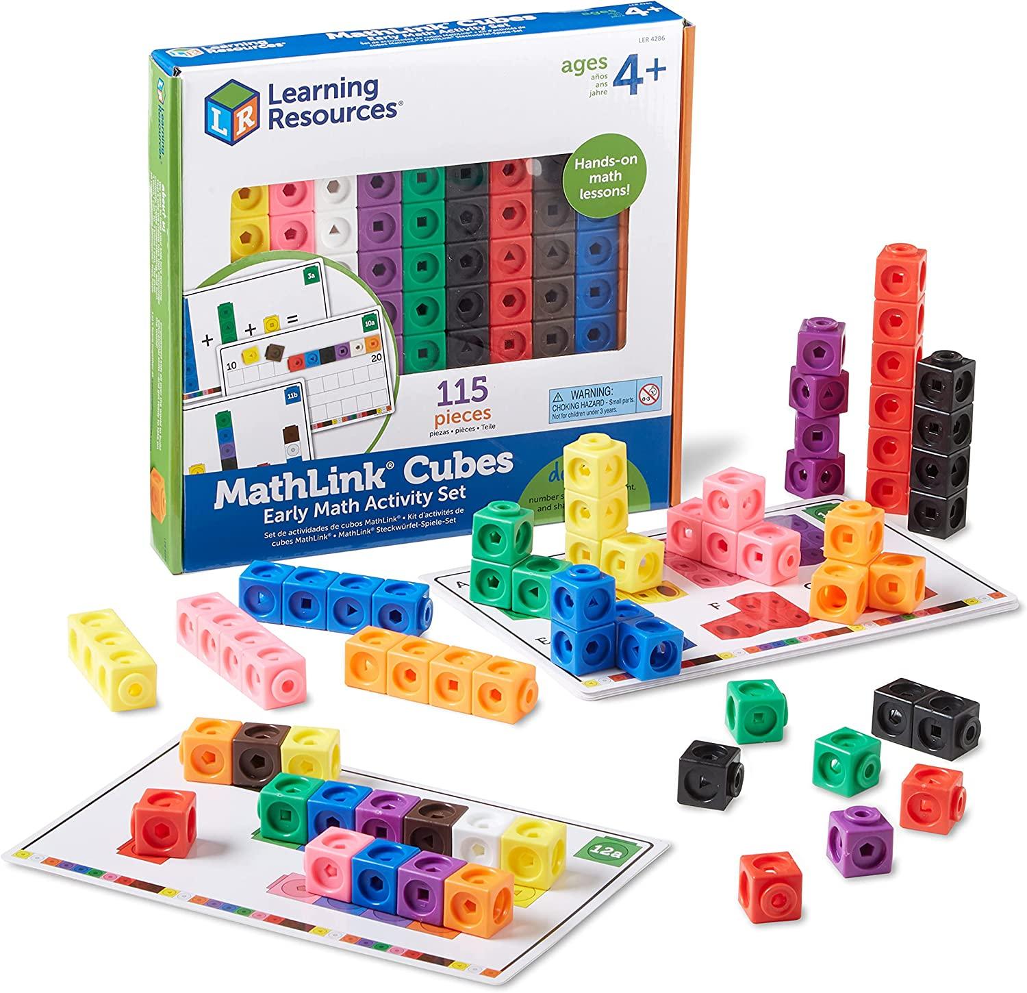 115-Piece Learning Resources MathLink Cubes Early Math Activity Set for $7.49