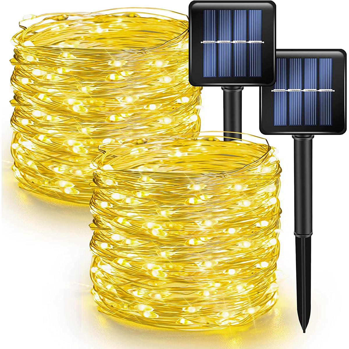 Dazzle Bright Outdoor LED Solar String Lights 2 Pack for $9.93