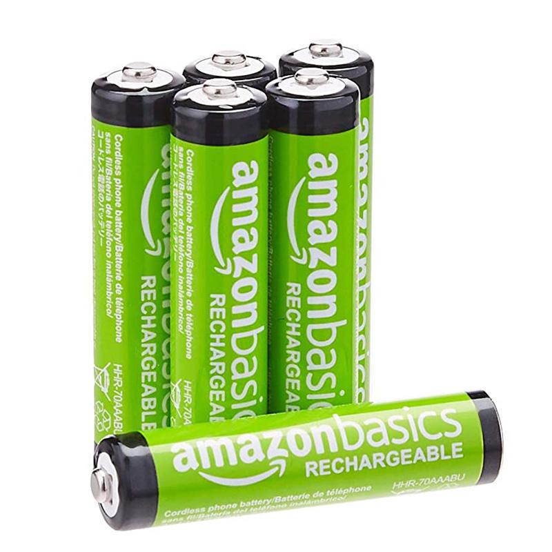Amazon Basics 700mAh NiMH Rechargeable AAA Batteries 6 Pack for $3.59