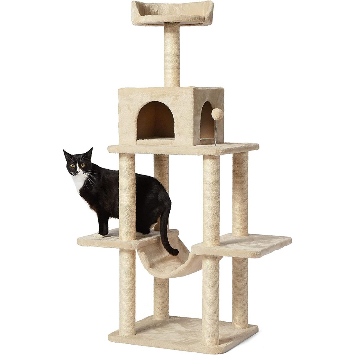 Amazon Basics Multi-Level Cat Tree with Scratching Posts for $46 Shipped