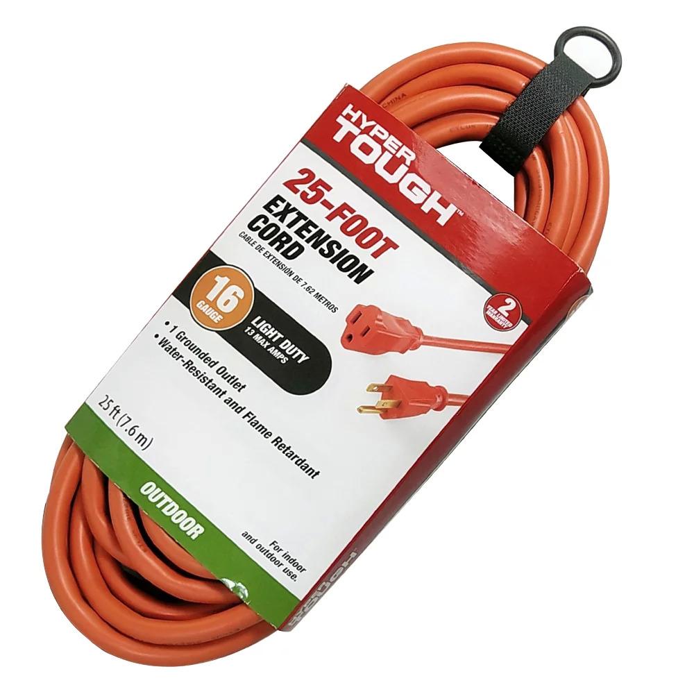 25ft Hyper Tough 16AWG 3-Prong Single Outlet Outdoor Extension Cord for $9.94