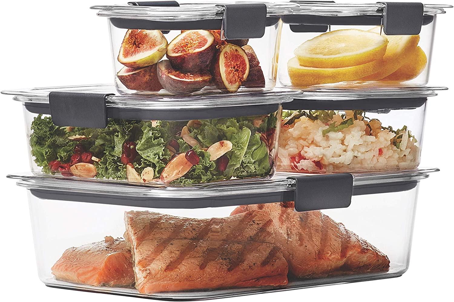 Rubbermaid Brilliance 10-Piece Plastic Food Storage Containers for $17.99