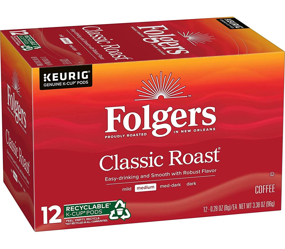 Folgers Classic Roast 72 K-Cup Coffee Pods for $24.05 Shipped