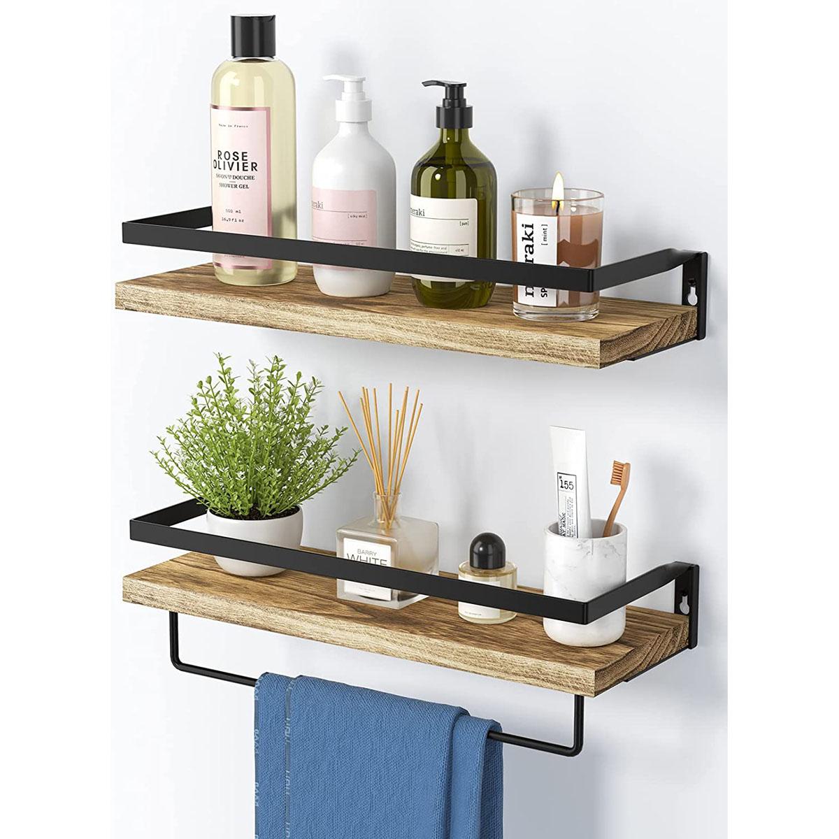 2-Piece Floating Wall Shelf Set with Towel Bar for $9.89 Shipped