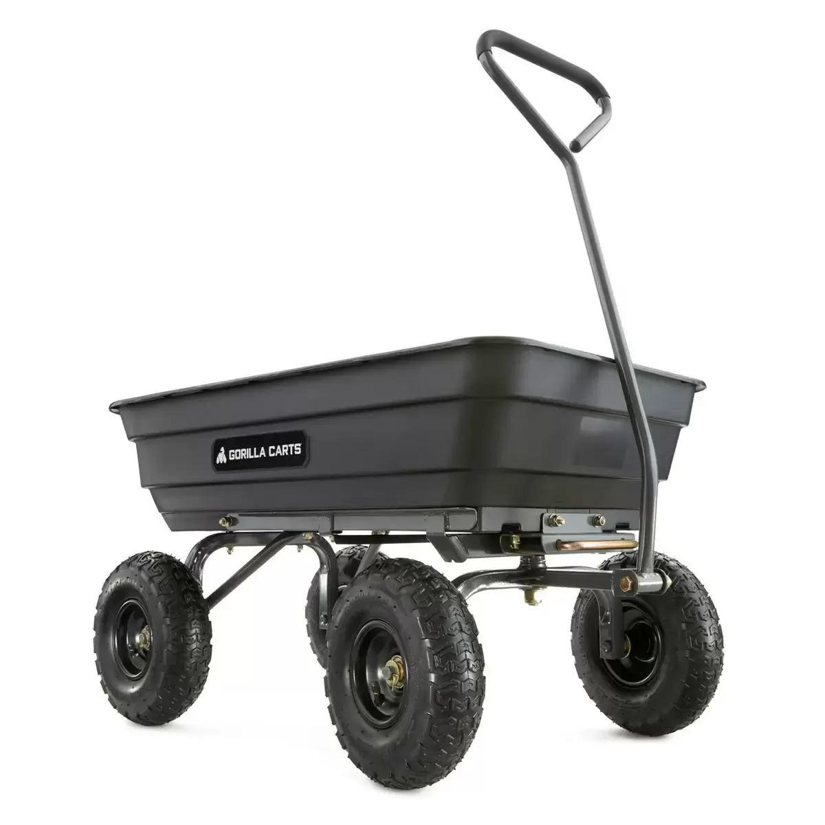 Gorilla Carts 600lb Poly Garden Dump Cart for $92.50 Shipped