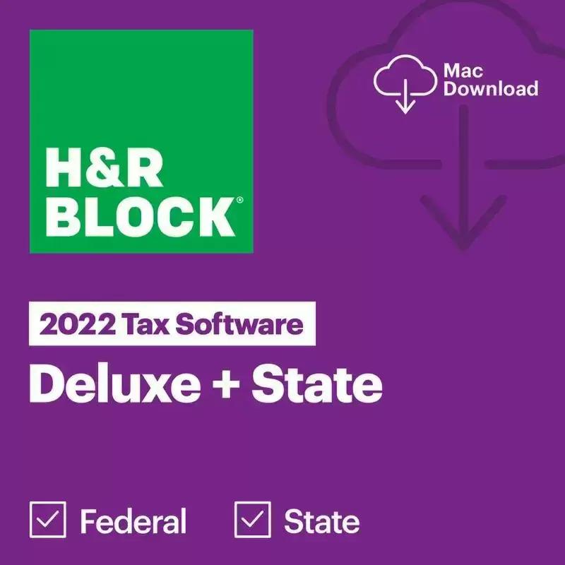 HR Block 2022 Deluxe and State Tax Software for $17.99