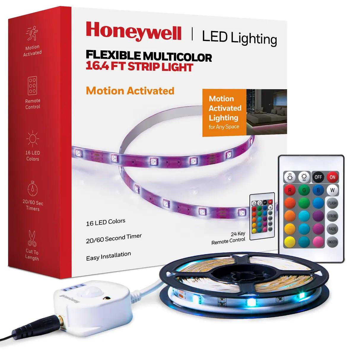 Honeywell Flexible Multicolor Motion Activated RGB Indoor LED Strip Light for $9.97