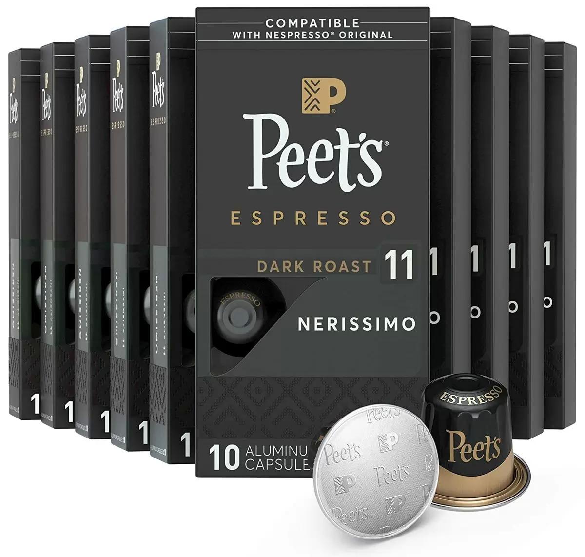 Peets Coffee Dark Roast Espresso Nespresso Pods 100 Count for $39.82 Shipped