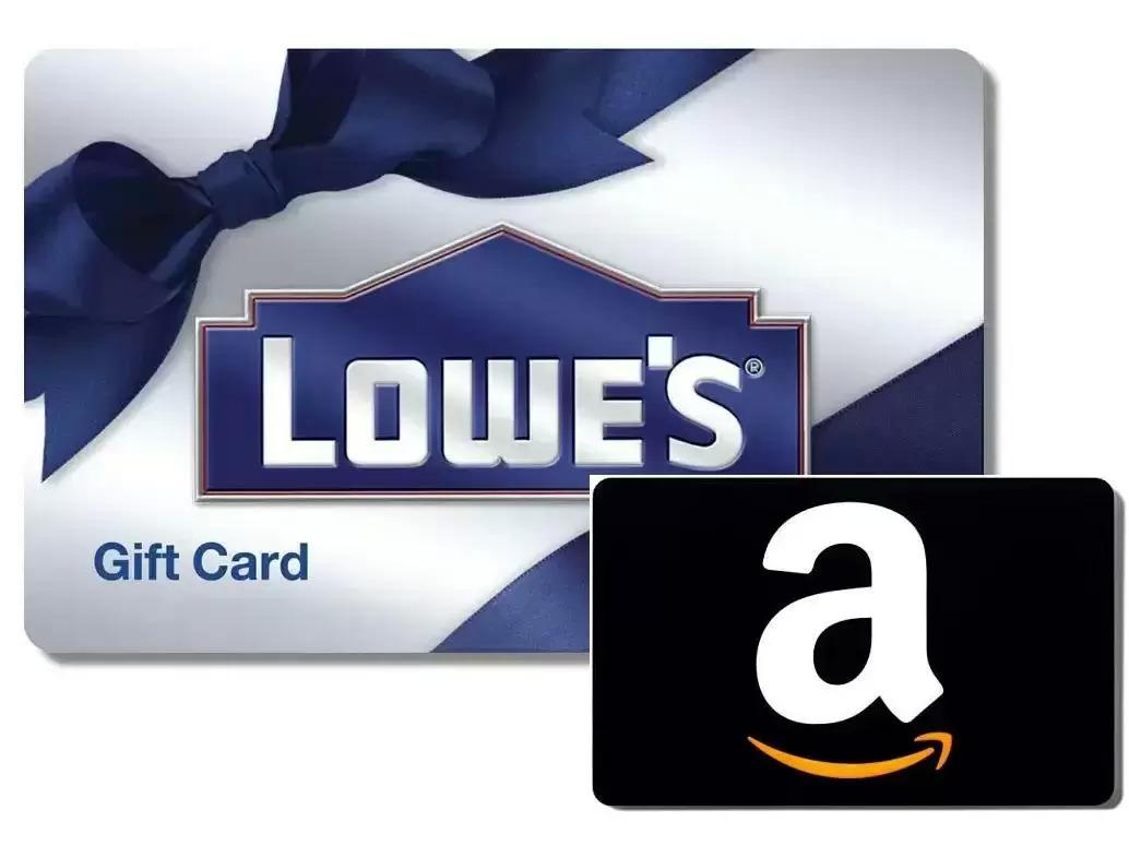 $100 Lowes Gift Card with $10 Amazon Gift Card for $100