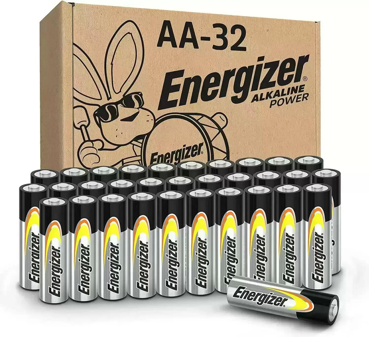 Energizer AA Alkaline Batteries 32 Pack for $12.63