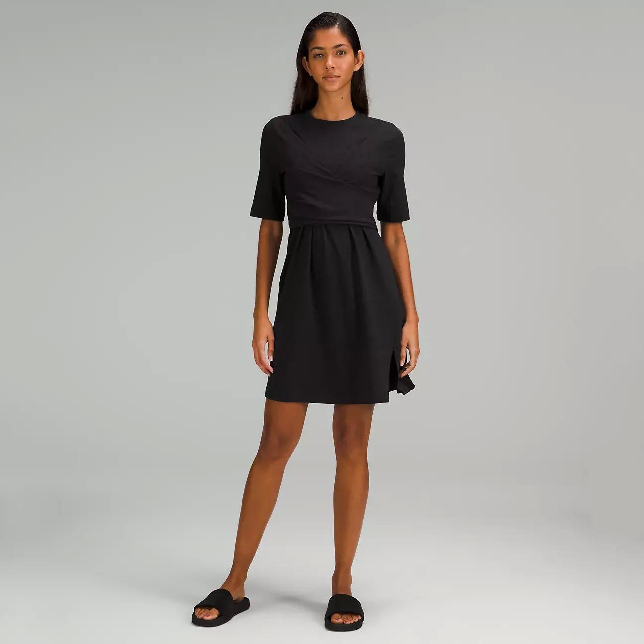 Lululemon Womens Cotton Wrap Front T-Shirt Dress for $49 Shipped