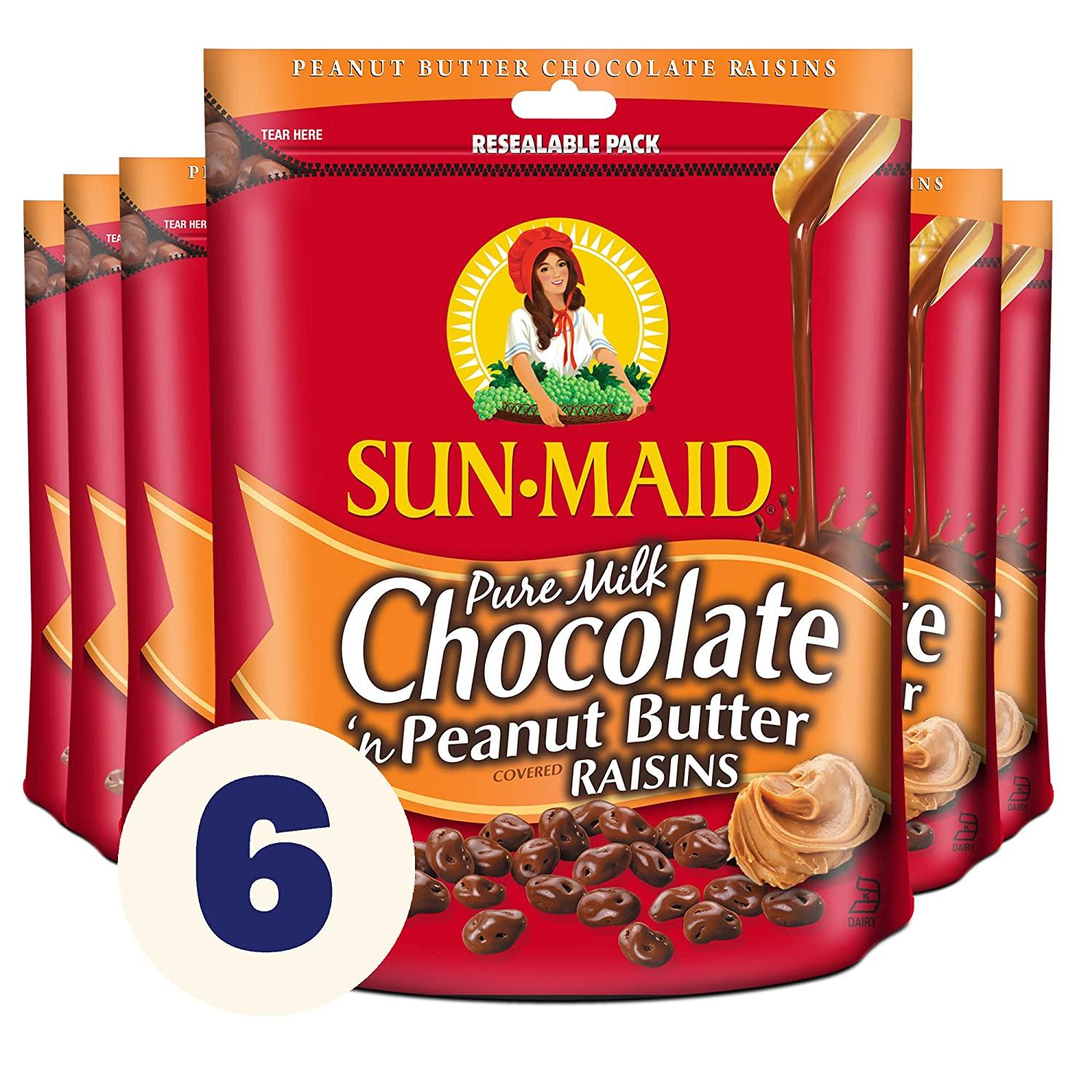 Sun-Maid Chocolate Covered Raisins Snacks 6 Pack for $15.97 Shipped
