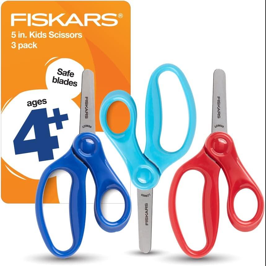 5in Fiskars Kids Scissors 3-Pack for $2.94