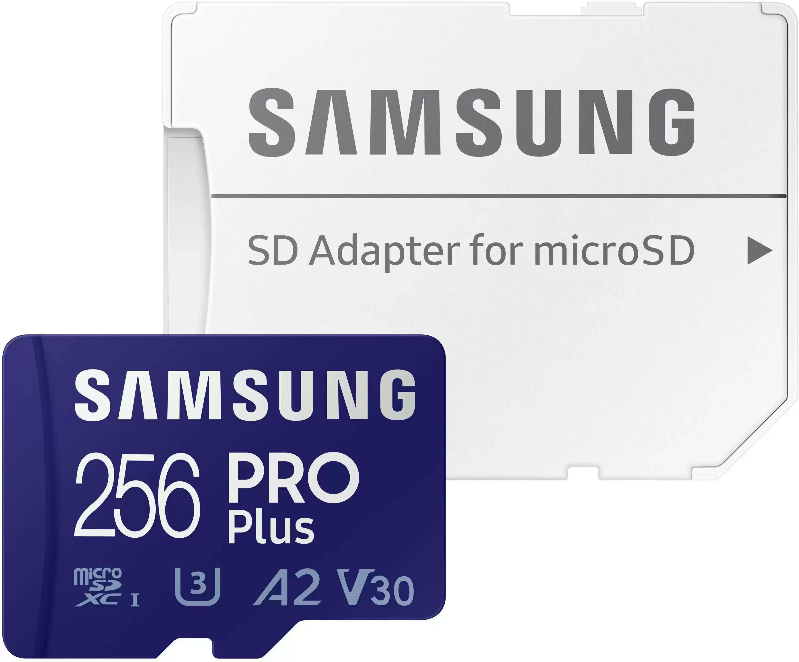 256GB Samsung PRO Plus A2 V30 microSDXC Memory Card for $22.49