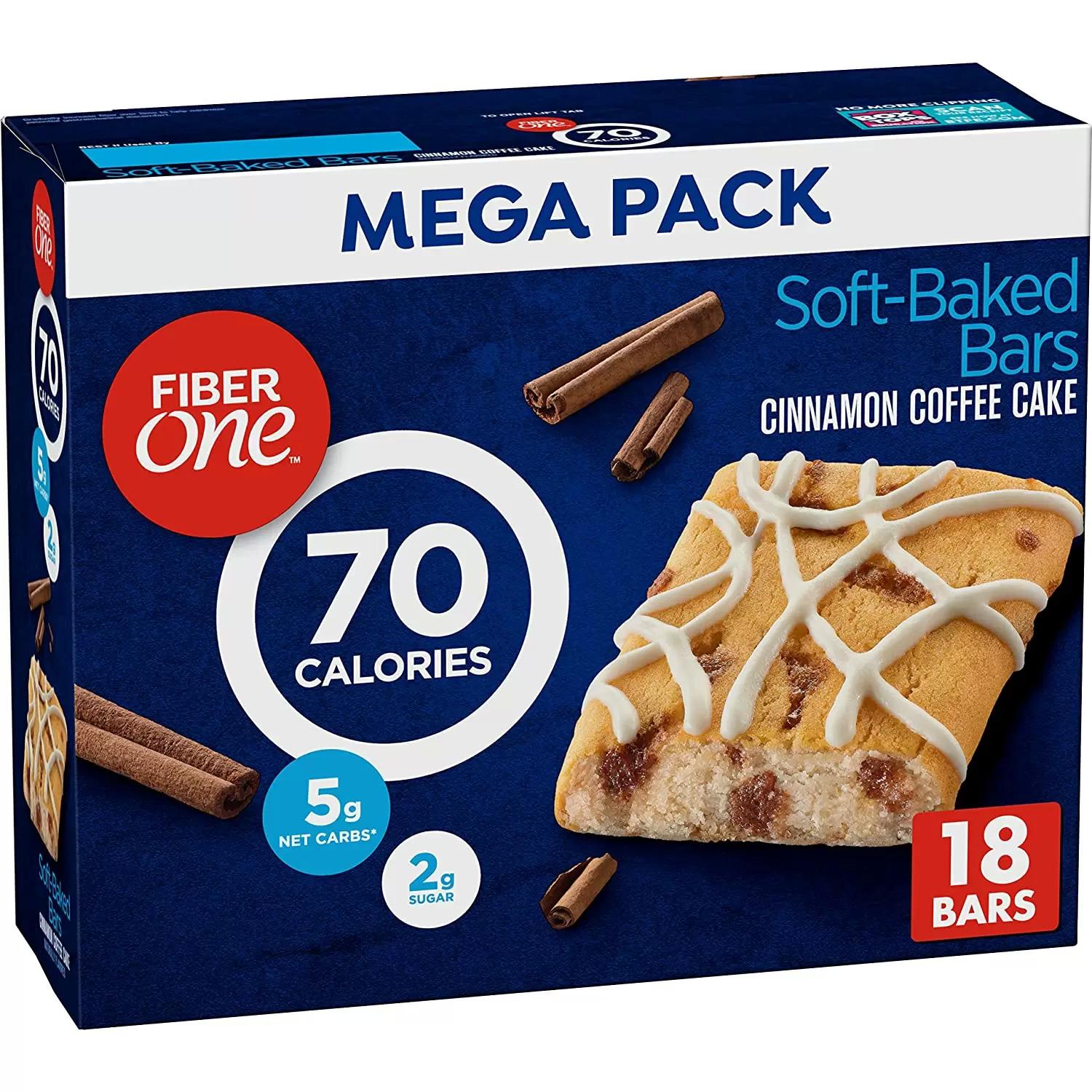 Fiber One Soft Baked Bars Cinnamon Coffee Cake 18 Pack for $6.32 Shipped
