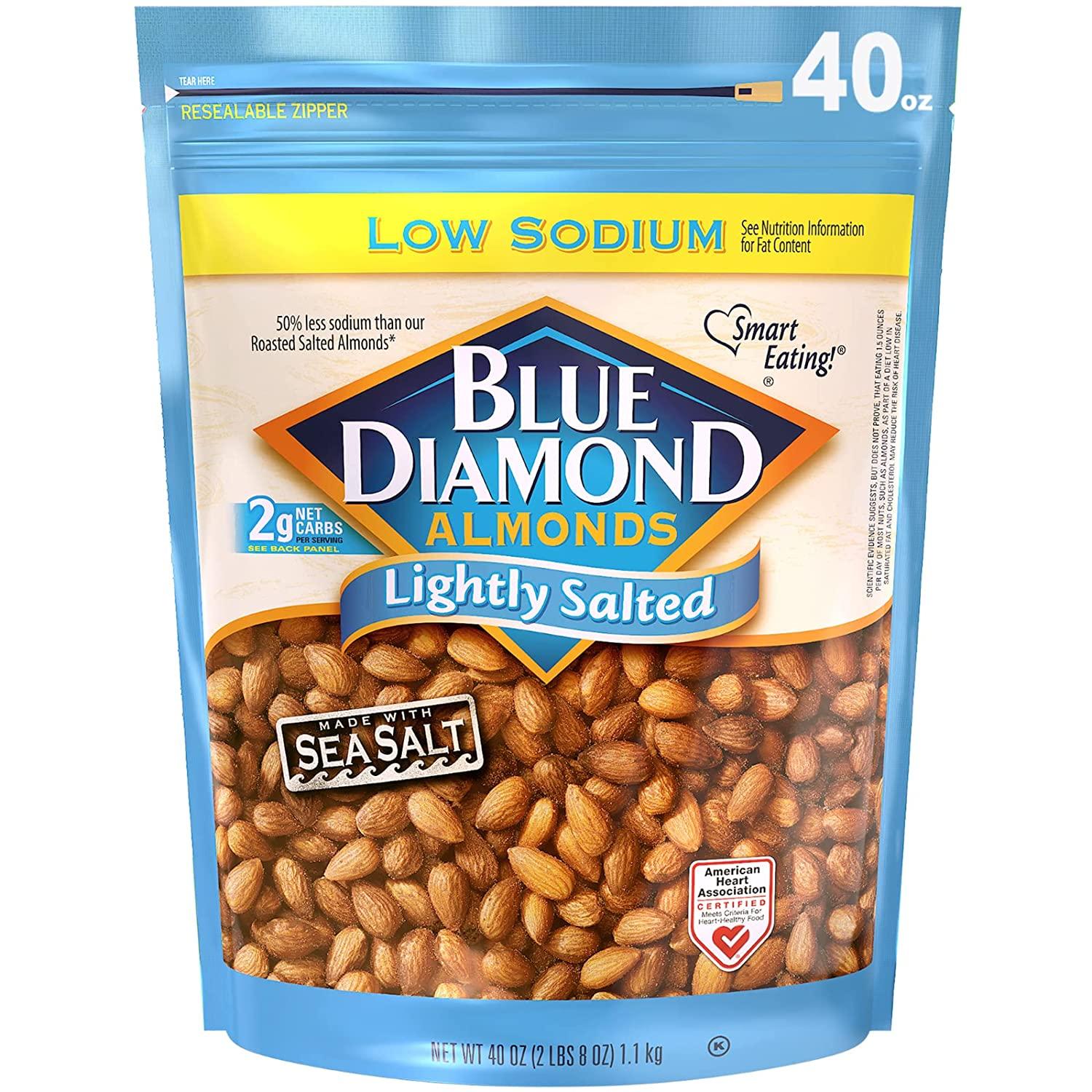 Blue Diamond Almonds Low Sodium Lightly Salted for $9.98 Shipped