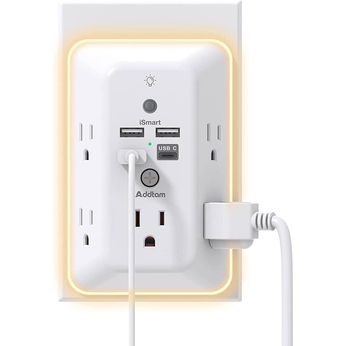 Surge Protector Outlet Extender with Night Light for $13.97